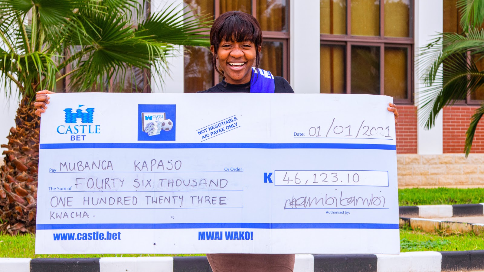 A BRIGHT female UNZA student was celebrating last night after winning K46,123 profit by spotting a loophole on Castlebet’s website